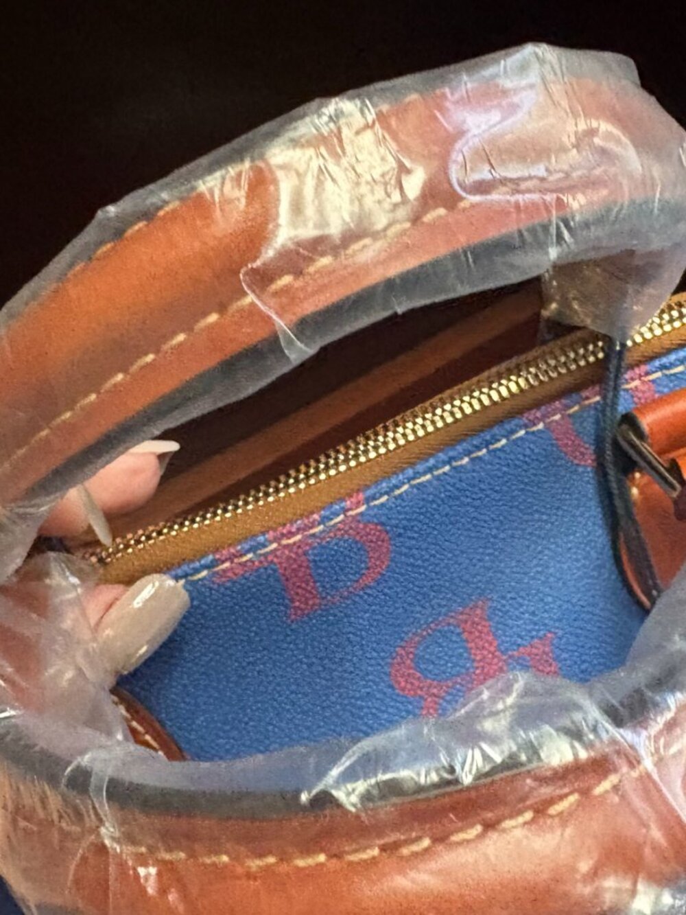 Dooney & Bourke Zip Zip Satchel • Blue DB Monogram • NWT • Exclusive • MSRP $298 - Picture 8 of 13